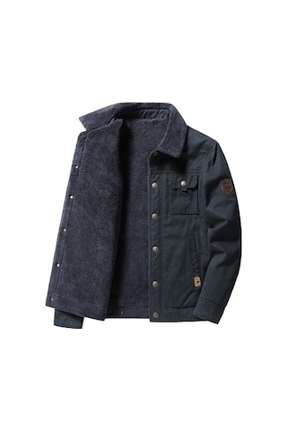 Sımıcg Kalın Günlük Moda Yaka Ceket + Çorap - Koyu Mavi