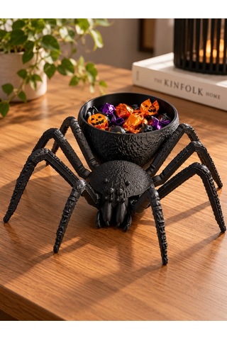 Halloween Cadılar Bayramı Dekoratif Örümcek Şekerlik Şeker Kasesi Masa Üstü Dekor