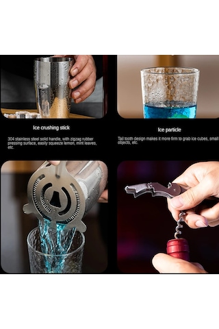 Yüksek Kalite Paslanmaz Çelik Kokteyl Çalkalayıcı Mikser Şarap