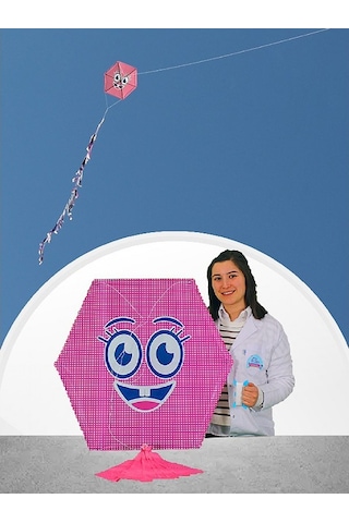 Naylon Altıgen Gülenyüz Uçurtma Orta Boy