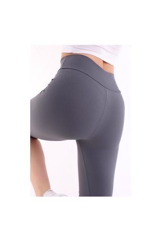 Self Clothing Kadın Koyu Gri Yüksek Bel Fitilli Dayanıklı Örme Kumaş Toparlayıc (548212966)