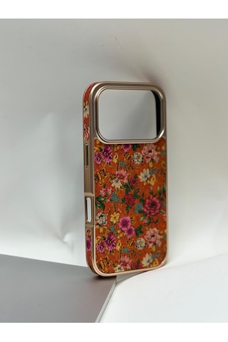 Efcase Apple iPhone Uyumlu 17 Pro Tuval Kılıf - Egzotik Lotus Desenli Sanatsal Koruyucu 06