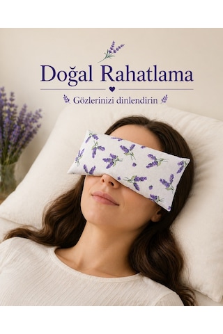 Lavande Çiftlik Lavanta Dolgulu Göz Yastığı Lavanta Desenli