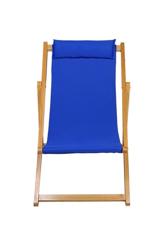 Ahşap Katlanabilir Taşınır Şezlong. Plaj, Bahçe, Teras, Balkon Şezlongu. Mavi Çok Renkli