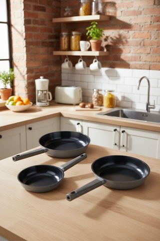 Bernardo Chef Döküm 3 Parça Tava Seti Gri Gri