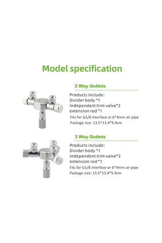 Xiyyadms Çoklu Akvaryumlar İçin Hassas Co2 Ayarlı Mikro Valf W02-02 - İki Yollu Co2 Dağıtıcı