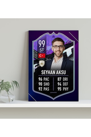 Kişiye Özel Kanvas Tablo Futbolcu Kartı 30X50Cm-9
