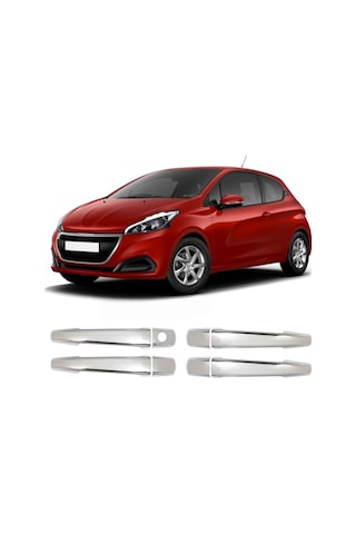 Peugeot 208 Uyumlu 2012-2020 Krom Kapı Kolu 4 Kapı Paslanmaz Çelik