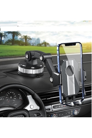Araç İçi Süper Vantuzlu Telefon Tutucu 360 Dönerli Torpido Ve Cam