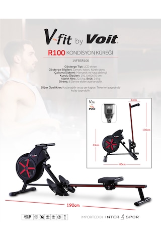 V-fit By Voit R100 Kondisyon Küreği Hava Dirençli Manyetik Sistem