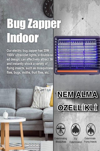 Füme Kasa Kara Sinek Öldürücü Mor Işık Elektrikli Sinek Cızz Ciha