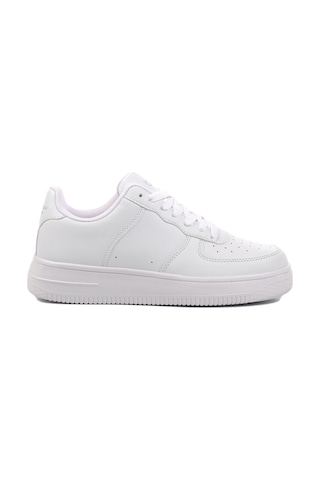 Beyaz Bağcıklı Unisex Spor Ayakkabı 042 G Beyaz-beyaz Beyaz