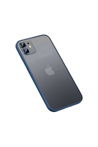 Apple Uyumlu iPhone 12 Kılıf Zore Retro Kapak Lacivert