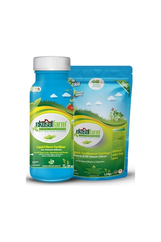 Ekosol Farm 1 L Sıvı Solucan Gübresi + 1.5 KG Hobi Katı Gübre