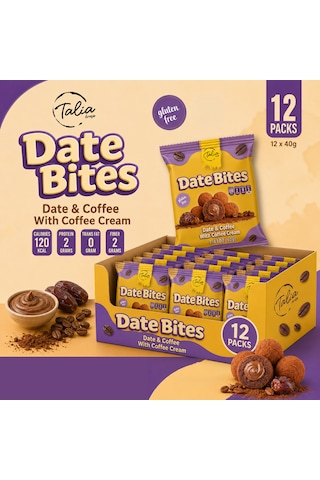Talia Hurma Topu Kahve Kaplı Ve Kahve Kremalı 12'li Kutu 12x40g