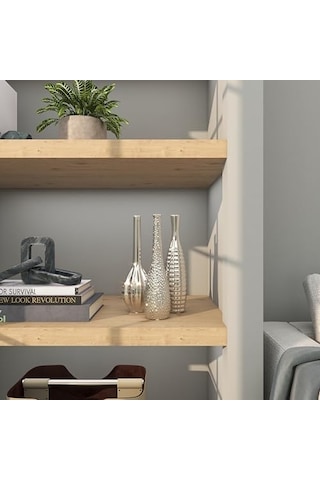 Deco 79 Değişen Desenli Seramik Tomurcuk Vazosu, 3&apos Lü Set 3 "w, 12" H, Gümüş