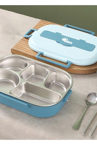 Urban Badger 304 Paslanmaz Çelik Mavi Lunchbox 1000 Ml Ve 1 Adet Çelik Kaşık, Dayanıklı Kamp Ekipmanları, Kamp Ak Çok Renkli