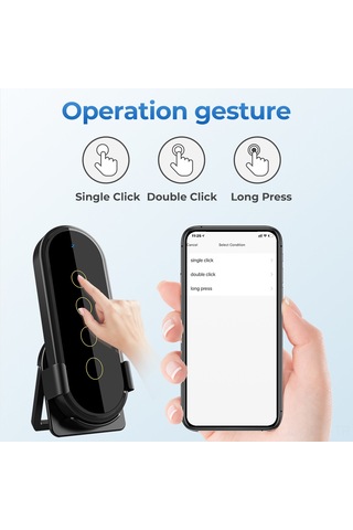 Qingmipy Tuya Zigbee 3.0 Akıllı Dokunmatik Anahtar - Kablosuz Işık Kontrolü, Grup Fonksiyonu Ve Paylaşım Özelliği Cr2032 Pil Gerekli Siyah