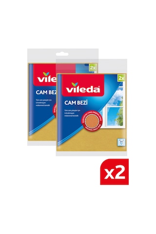 Vileda 2 Paket 2'li Mikrofiberli Cam Bezi
