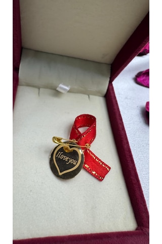1,4 Gr 22 Ayar Altın İ Love You Yazılı Kalp Plakalı Bileklik Hediyelik Altın Damgalı Faturalı Açıklamayı Okuyun