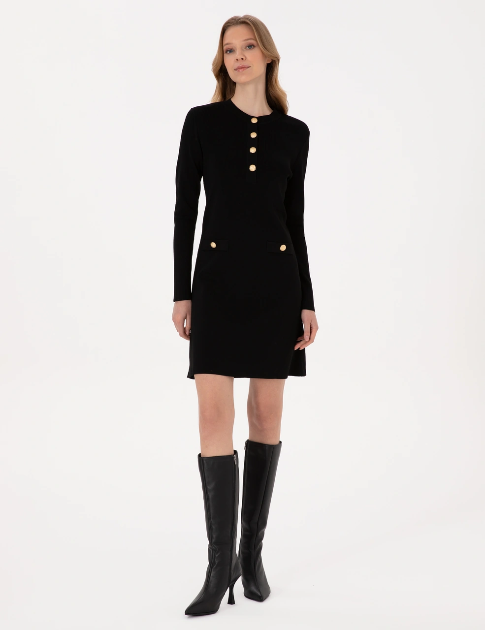 Pierre Cardin Kadın Siyah Elbise Triko 50311039-vr046 Siyah