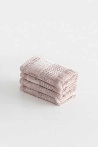 Ecocotton Maia Pudra %100 Organik Pamuk 4'lü El Havlu Seti Pudra