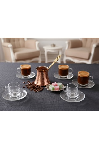 Grandora Şık 6 Lı Kahve Fincan Takımı 85 Ml Şeffaf