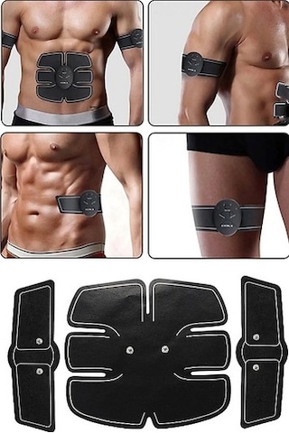 Kenpazar Sporcu Karın Masaj Aleti 6'lı Set siyah