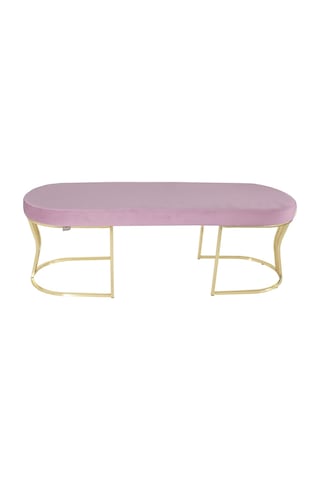 Viego Gold Smooth- Pembe Kapitoneli Model Puf & Bench & Koltuk- Oturak-uzun Makyaj Puff-yatak Odası Ucu &önü