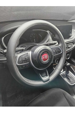 Direksiyon Kılıfı Siyah Geçmeli Tüm Araba Taksi Minibüse Uygun 37-42cm Siyah