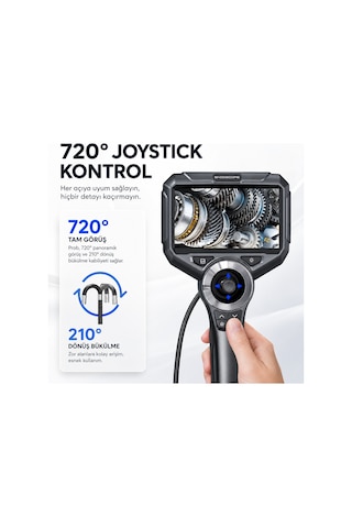 Uninet Oynar Başlıklı Joystickli Ekranlı Kayıt Yapabilen 1mt Kablolu Endoskop Yılan Kamera