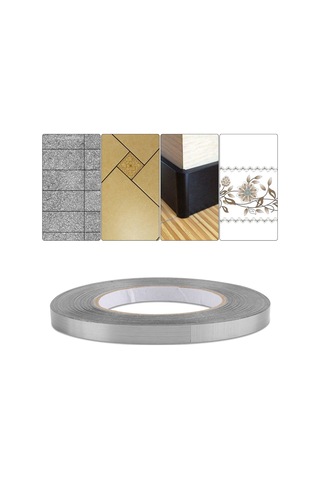 Vkemall Oto-yağlı Pet Mermer Döşeme Dekoratif Çizgi Gümüş, 1cm X 50m - Ev Dekorasyonu, Kolay Uygulama Ve Kaldırma Diğer