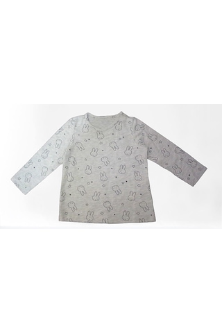 H&m Bebek Tavşan Desenli Pamuklu Uzun Kollu Tişört 3-6 Ay