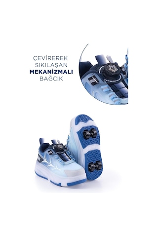Marco Kids Fast Patik Patenli Çocuk Mavi Spor Ayakkabı 26y1801-m-1p