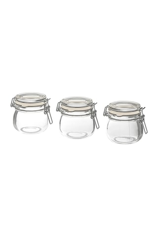 Ikea Korken 3'lü Gıda Kavanozu Seti 130 Ml 7 X 7 Cm Şeffaf