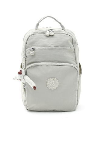 Sanmorris 3011 Unisex Suya Dayanıklı Krinkıl Kumaş Çok Gözlü Orta Boy Laptop Okul Ve Sırt Çantası Açık Gri