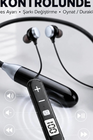 Bluetooth 4.0 Boyun Kulakligi Mikrofonlu Ses Kontrollu 400 Saat Bekleme Suresi 10m Menzil Bx-313564