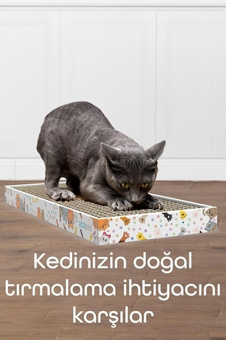 Tr Ata Home Tırmata Yeni Ürün Doğal Düz Karton Kedi Tırmalaması Kedi Tırmalama Tahtası Kartonu 47x17 Cm 2 Adet