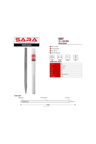 Sara S887 Sivri Keski 18 X 500 Mm, Çelik Gövde, Sivri Uç