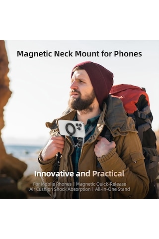 Xuweiwei Telesın Gri Manyetik Tutucu Non Shaking Multi Angle Rotating Gray Telefon Askılık Boyun Askısı Pembe