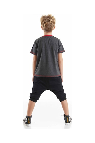 Denokids Mshb&g Skull Erkek Çocuk T-shirt Baggy Kapri Takım Çok Renkli