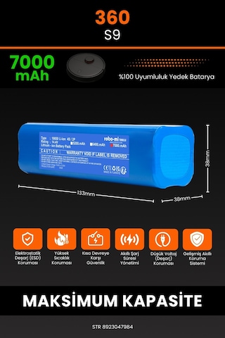 360s9 7000.mah Robot Süpürge Bataryası