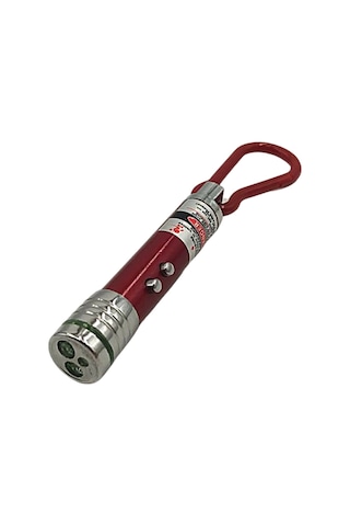 Anahtarlık 3 Fonksiyonlu Işıklı Led Lazer Kedi Köpek Oyuncak Beyaz Kırmızı
