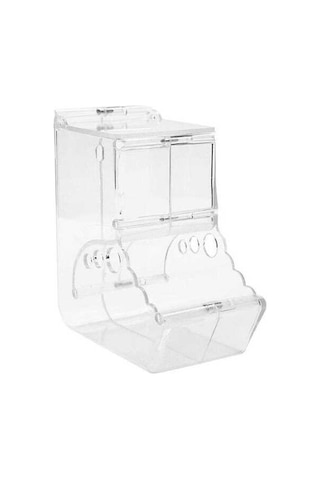 Pazly Pratik Otomatik Evcil Hayvan Besleyici, Şeffaf Plastik, 14x8x7cm, Kırmızı İçin Hamster Ve Kemirgenler