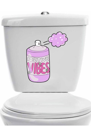 Pozitif Vibes Klozet Kapağı Banyo Wc Sticker 23x28 Cm