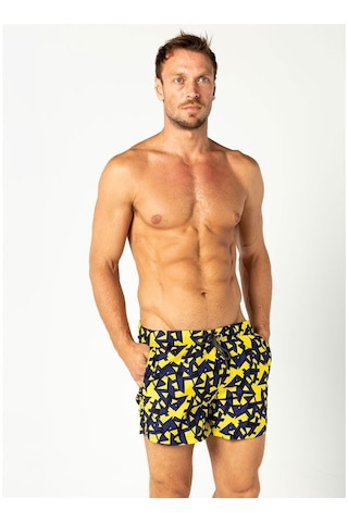 Herrmen Amorf Sarı Mor Şort Mayo Sarı