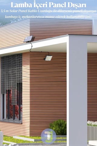 Technojet 106 Led Solar Duvar Lambası Smd Sarı Işık, Kumandalı, 3 Modlu, Ip65 Bahçe Aydınlatma