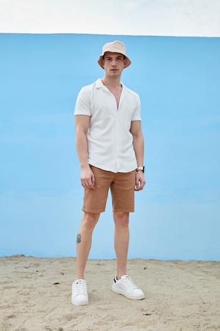 Vizon Renk Chino Erkek Şort Vizon