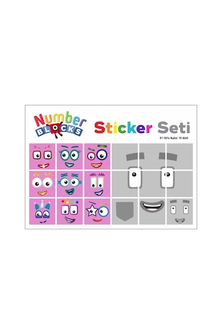 Number Blocks Matematik Eğitici Birim Küp Snapcubes /81-90 Sticker 18 Pcs