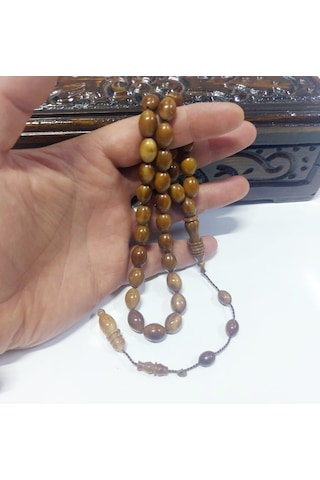 Saddullah Usta Eseri Beyzi Kesim Halkalı İmame Kuka Tesbih... Ölçü: 9 X 12 Kahverengi